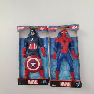 Marvel Spider - Man & Captain America 9.  5 " Action Figure Set Of 2 (hasbro) (2019)