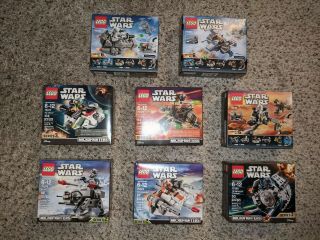 Nib Lego Star Wars Microfighters Series 3 Full Set Of 6,  2 Boxes Of Series 2