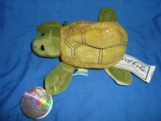 Coca Cola Collectable Plush Beanbag Turtle Salty W/tags