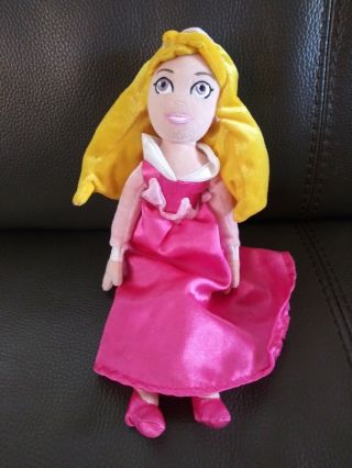 Disney Princess Aurora Plush Sleeping Beauty Pink Dress Stuffed Toy Doll 11 "