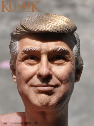 Kumik 1/6th Male Painted Potus Head Sculpt Model Donald Trump Head Carved Toys