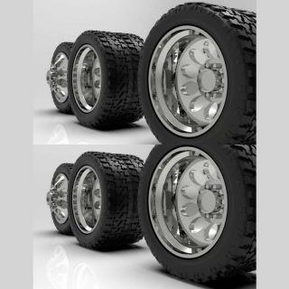 1:64 " Crater " 4 Rear Dually Set With 2 Front Wheels And Standard Tire Set Up