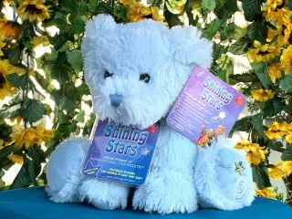 W/code Russ Shining Stars Light Blue Teddy Bear 10 " Plush Stuffed Animal Toy
