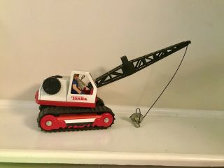 Tonka Red And White Toy Truck Crane (crawler),  With Line & Hook Vintage 70’s