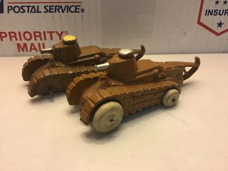 Two (2) Vintage 1940’s Barclay Manoil French Renault Army Tanks