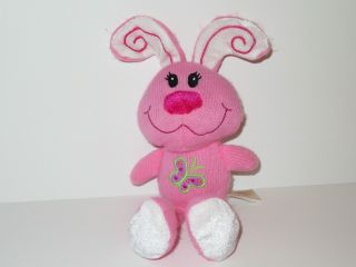 Dan Dee Pink Knit Bunny Rabbit Plush Stuffed Animal Toy Butterfly White 11 " Doll