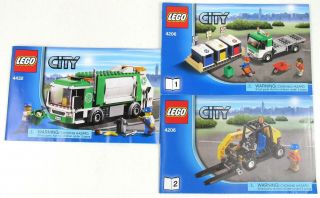 Lego City 4206 Recycling Truck 4432 Garbage Truck 100 Complete W/ Instructions