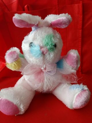 Dan Dee Collectors Choice Easter Colorful Bunny Rabbit Sitting Plush Stuffed