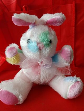 Dan Dee Collectors Choice EASTER Colorful Bunny Rabbit Sitting Plush Stuffed 2