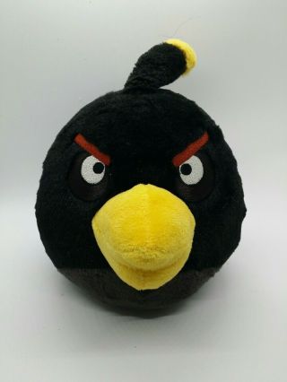 Angry Birds Black Bomb 7” Plush Stuffed Animal Toy 2010 No Sound