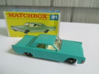Vintage Lesney Matchbox 31 1964 Lincoln Continental Green