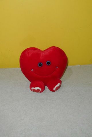 Puffkins Limited Edition Blue Eyes Red Heart Bean Plush 4.  5 " Valentine 