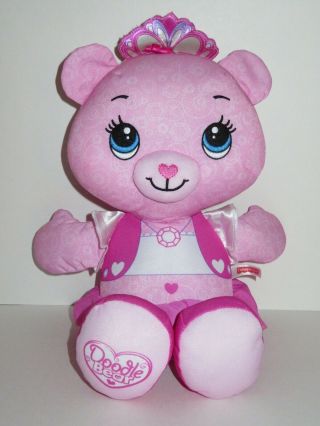Doodle Bear Fisher Price Pink Princess Plush Teddy Bear Stuffed Animal Draw 16 "