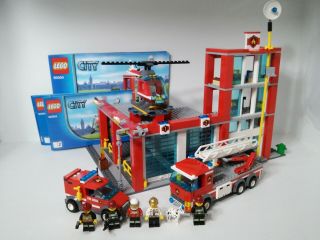 Lego City Fire Station 60004 100 Complete With 5 Minifigs And Instructions