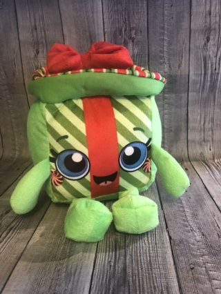 Shopkins Plush Christmas Present Holiday Gift Box Green Red Stuffed 8 " Square 8