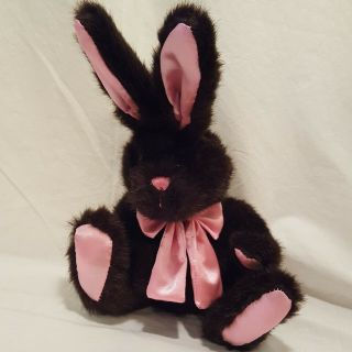 Easter Bunny Rabbit Plush Stuffed Animal 2006 Kids America Corp Brown Pink 11 "