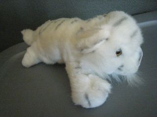 Vintage Russ Berrie White Tiger Plush Stuffed Animal; 11 " Long