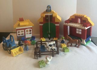 Lego Duplo Toddler Big Farm Set 10525 Tractor Barn Horse Cows Chicken Complete