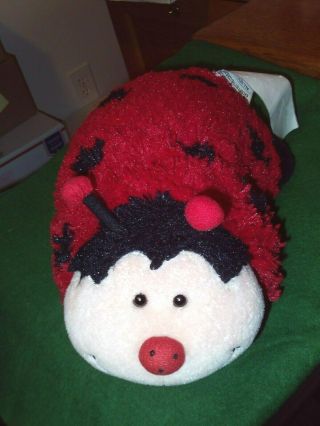2010 Pillow Pets Pee - Wees Red Ladybug 12 " X 11 " Plush Pillow