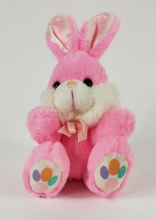 Dan Dee Pink Easter Bunny 12 Inch Plush With Bow And Pastel Feet 2