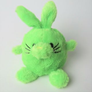 Dan Dee Collectors Choice Neon Green Bunny Rabbit Plump Round Plush 7 "