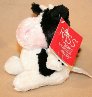 Russ Berrie Luvvies Fred Plush Black & White Cow 3