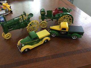 John Deere Ertyl Tractors And Two Old Truck Banks