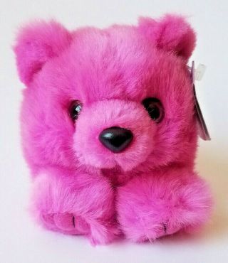 Puffkins Rosie Pink Beanie Bear Stuffed Plush Animal Nwt
