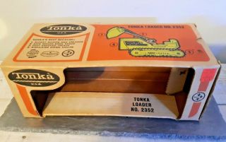 Vintage 1970 - 71 Tonka Toys Lime Green Front Loader Bulldozer Box Only 2352