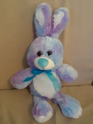 Kids Of America Bunny Rabbit 12 " Plush Purple,  Blue And White Ty - Dye Easter