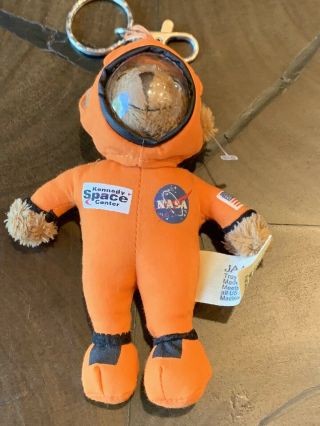 Kennedy Space Center Nasa Astronaut Orange Suit Teddy Bear Jaag Plush Keychain