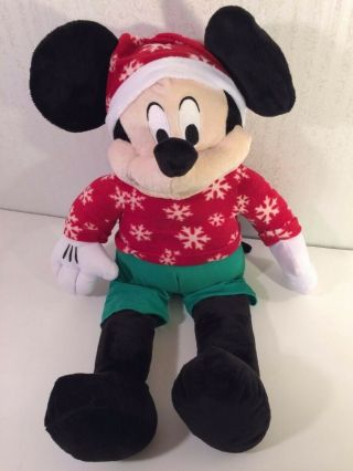 Disney Winter Holiday Mickey Mouse 25 " Large Plush By Dan Dee
