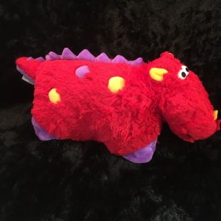 Pillow Pets Pee - Wees 2010 Fiery Red Dragon Dinosaur 14 " Plush Stuffed Animal Toy