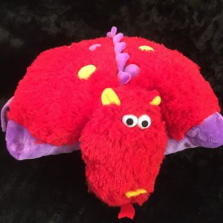 Pillow Pets Pee - Wees 2010 Fiery Red Dragon Dinosaur 14 