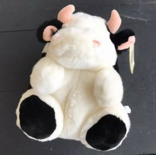Dandee Dan Dee Plush Cow White Black Collectors Choice Stuffed Animal Toy 12 In