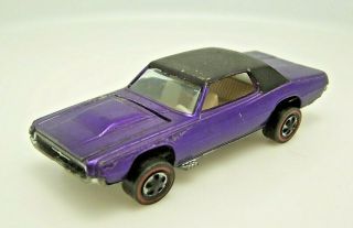 1968 Redline Hot Wheels Ford Thunderbird Custom T - Bird Purple W/ White Interior