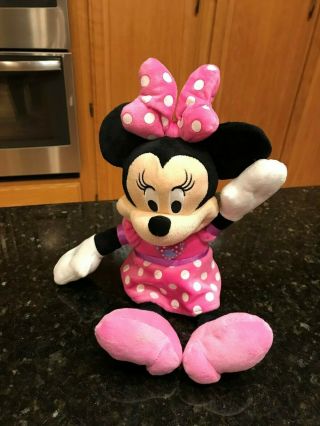 Disney Just Play Minnie Mouse Light Up Bow Talking Plush Stuffed Animal 15 "
