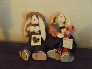 Heart And Soul Handmade Bunny Duo Plush Boy And Girl