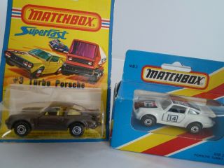 Vintage Matchbox Superfast No.  3e Porsche 911 Turbo Pair In Boxes 1970s
