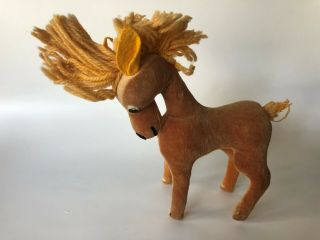 Vintage R.  Dakin Dream Pets Stuffed Plush Velvet Horse Brown Japan 7 "