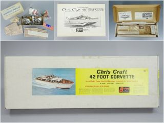 Vintage Chris Craft 42 Foot Corvette Balsa Wood Model,  Sterling Models Kit B15m