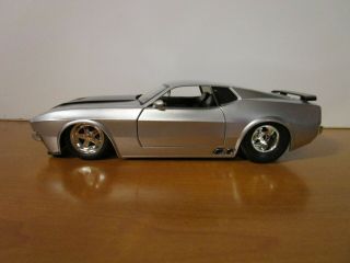 Jada 1/24 Bigtime Muscle Silver 1973 Ford Mustang Mach 1 Issue No Box