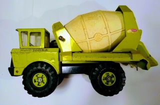 1970s Mighty Tonka Ready Mixer Cement Truck Lime Green Pressed Steel 3