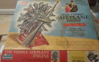 Rare Renwal The Visible Airplane Engine Model Kit 1/4 W 3 Bags
