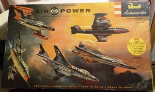 Rare 1956 Revell Air Power Gift Set 2 / 5 Kits,  Cement & Repr0 Decals