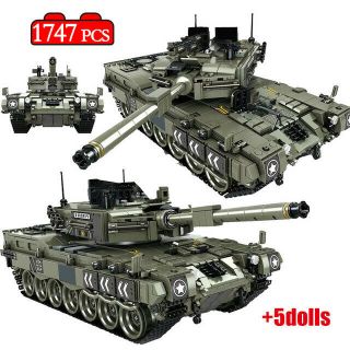 1747pcs Battle Tank Leopard 2 Main Model Military - Ww2 Army Building Blocks Diy