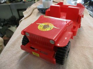 Vintage 12 " Doll Plastic Jeep Circle E Ranch Toy By Empire - 1973 17 " Long