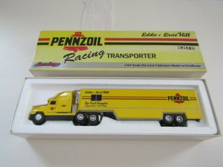 Diecast Semi 1:64 Scale Tractor Trailer Truck Transport Ertl Pennzoil Racing