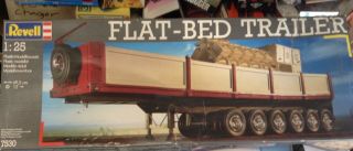 Revell 7530 Heavy Duty Flat - Bed Trailer Vintage 1/25 Mcm Nib Kit