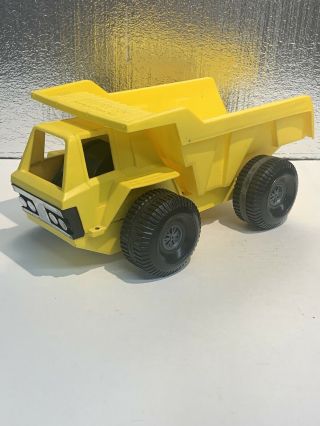 Vintage Ideal Mighty Mo Yellow Plastic Friction Construction Dump Truck Toy 1973